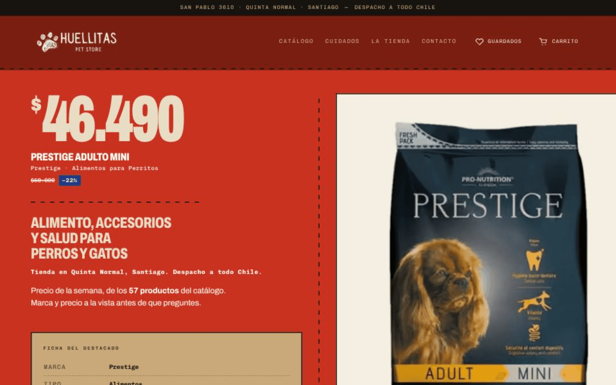 Sitio de Huellitas PetShop